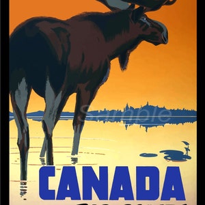 Vintage Canada Big Game Travel Poster Print