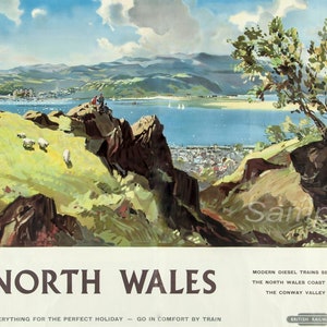 Vintage North Wales Railway Poster Print