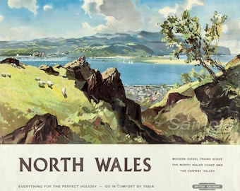 Vintage North Wales Railway Poster Print