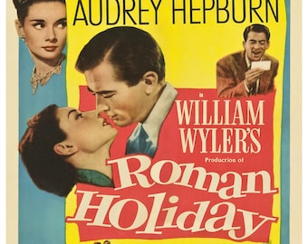 Vintage Roman Holiday Audrey Hepburn Movie Poster Print