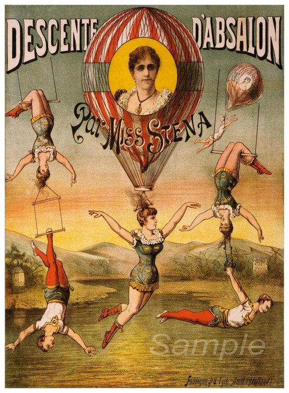 踊り子　Vintage poster Vintage Miss Stena Circus Advertising Poster Print - Etsy