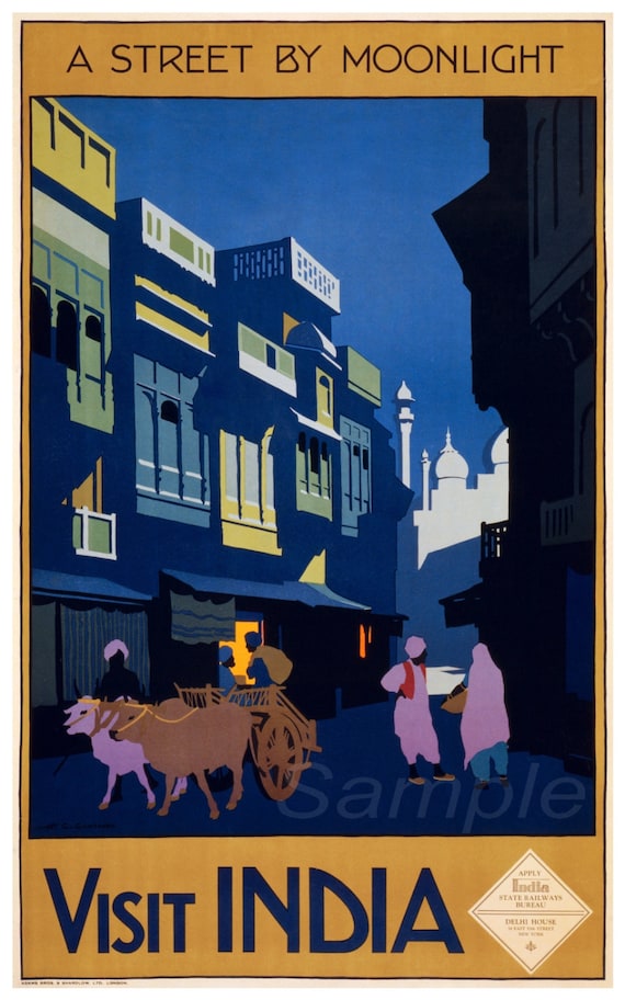 VI02 VINTAGE VISIT INDIA INDIAN TRAVEL A4 POSTER PRINT