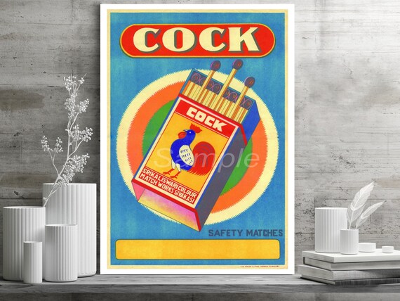 Vintage pik veiligheid Matches reclame Poster afdrukken |