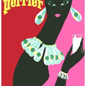 Vintage Perrier Werbeposter Print