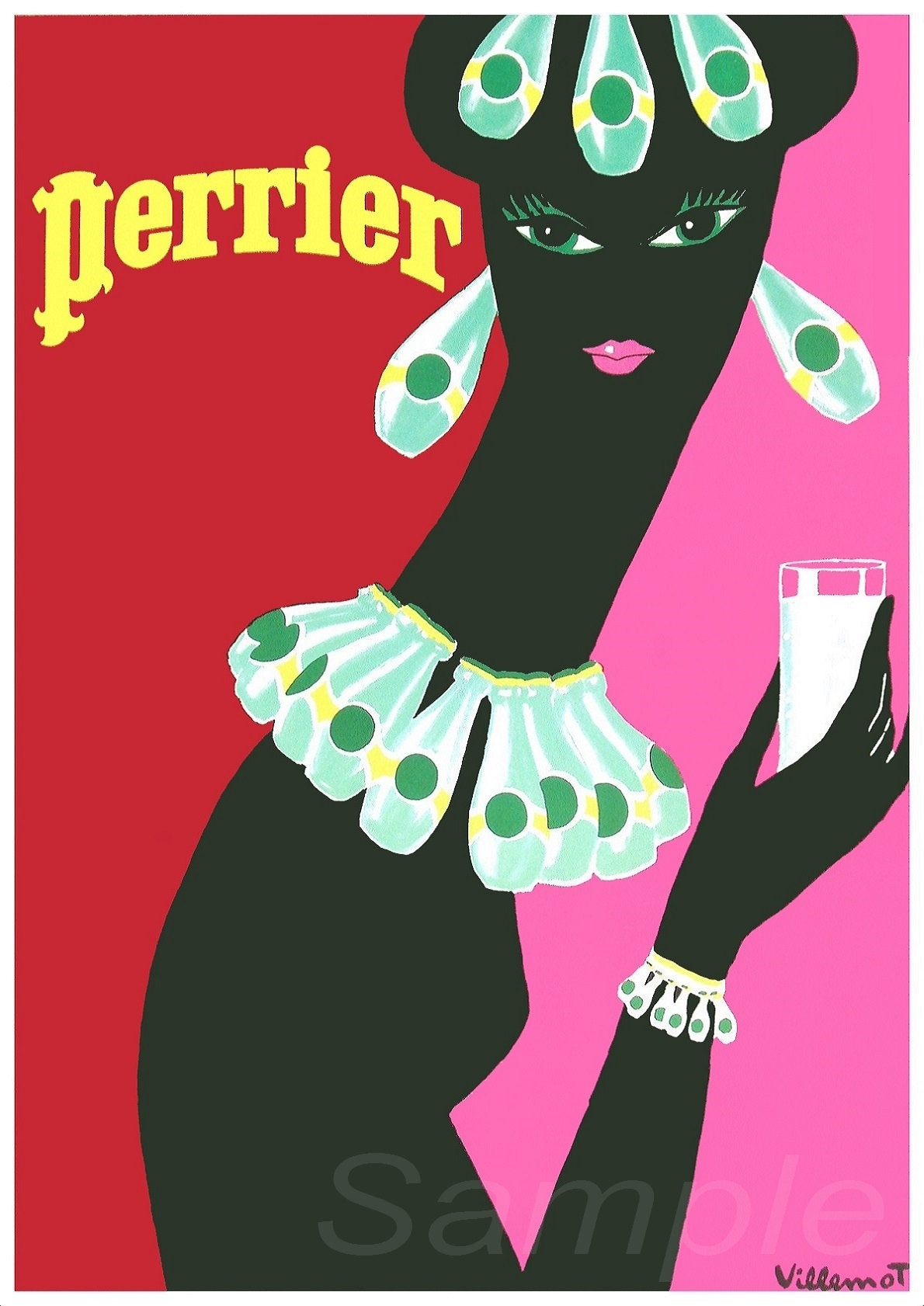 Perrier ヴィンテージ　アートポスター　ペリエ Vintage Perrier Advertising Poster Print - Etsy