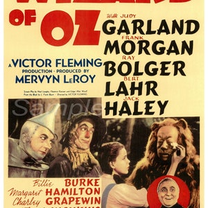 Vintage 1939 The Wizard of Oz Poster Print