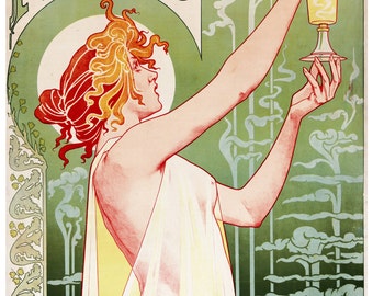 Vintage 1896 Absinthe Robette Liqueur Poster Print