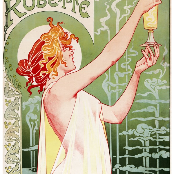 Vintage 1896 Absinthe Robette Liqueur Poster Print