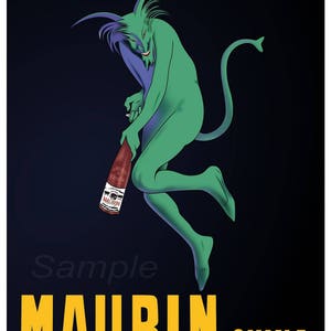 Vintage Maurin Quina Absinth Werbeplakat Druck