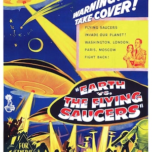 Vintage Flying Saucers Movie Poster Print