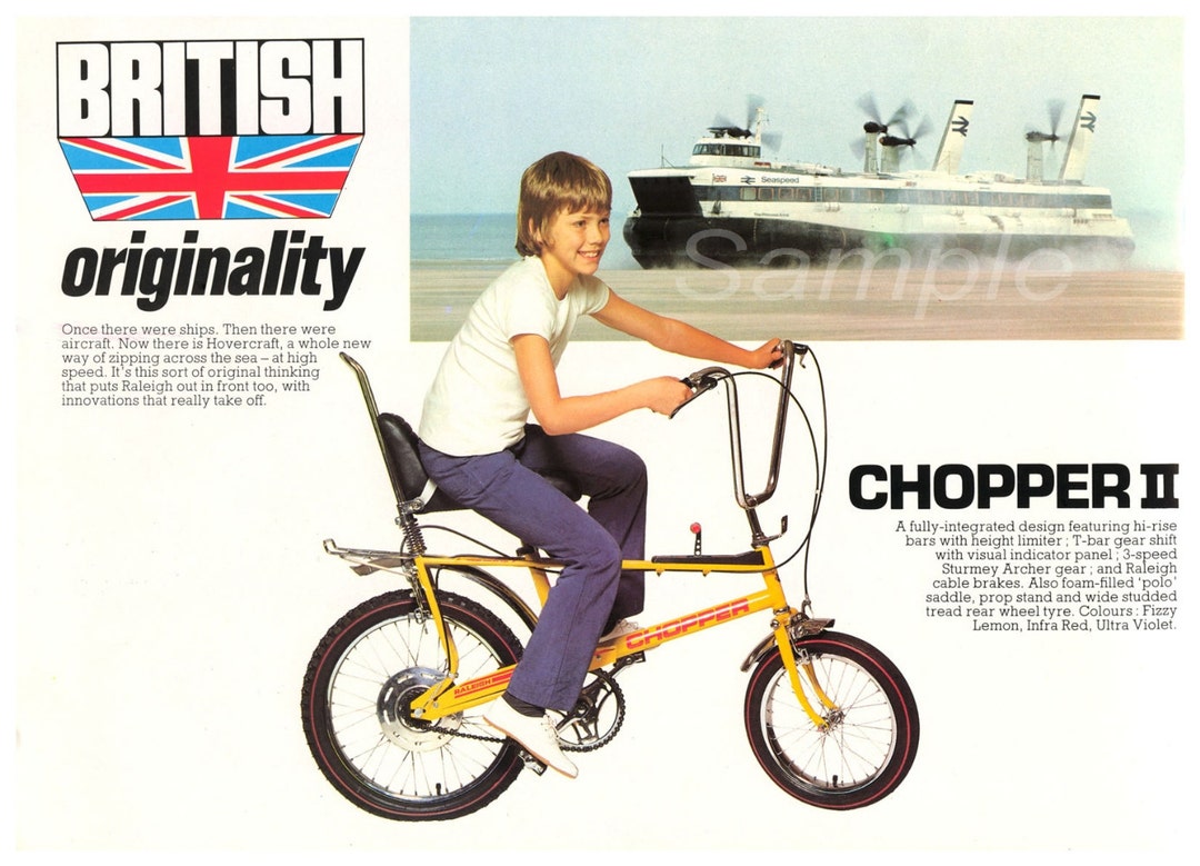 Vintage Raleigh Chopper Bicycle Advertising Poster Print Etsy Canada