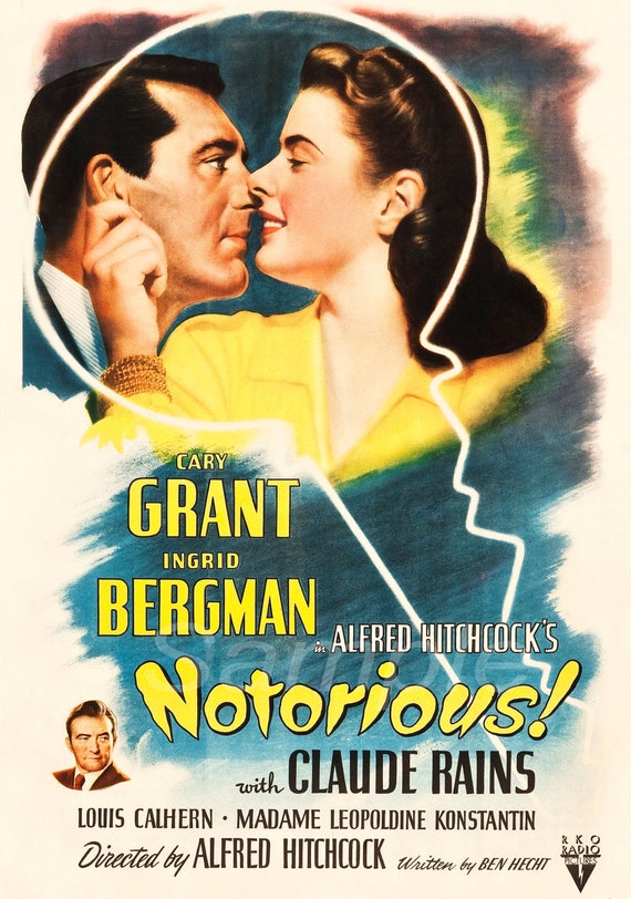 Vintage 1946 Notorious Spy Movie Poster Print - Etsy