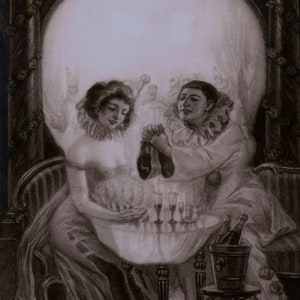 Impresión de póster publicitario francés vintage de L'amour de Pierrot