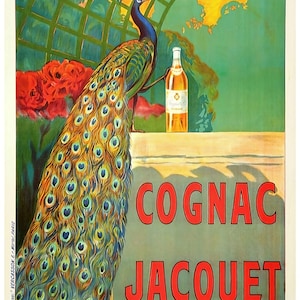 Vintage Cognac Jacquet Werbeposter Print