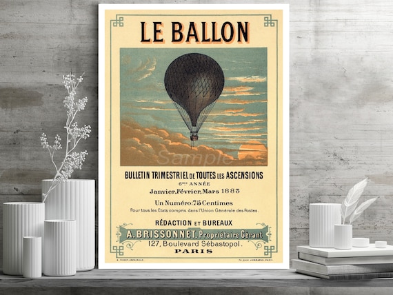 VINTAGE FRENCH CIRCUS BALLOON ADVERTISING A2 POSTER PRINT