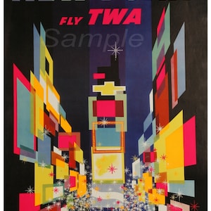 Vintage New York TWA Reiseplakat Druck