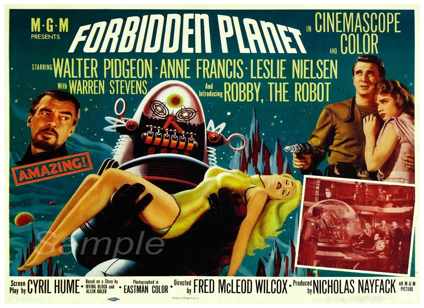 FB02 Vintage Forbidden Planet Movie Poster Print