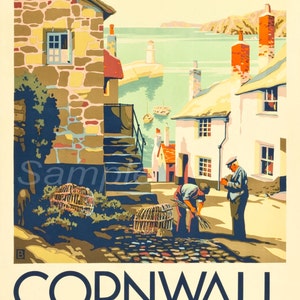 CW02 Vintage Cornwall GWR Railway Poster Print