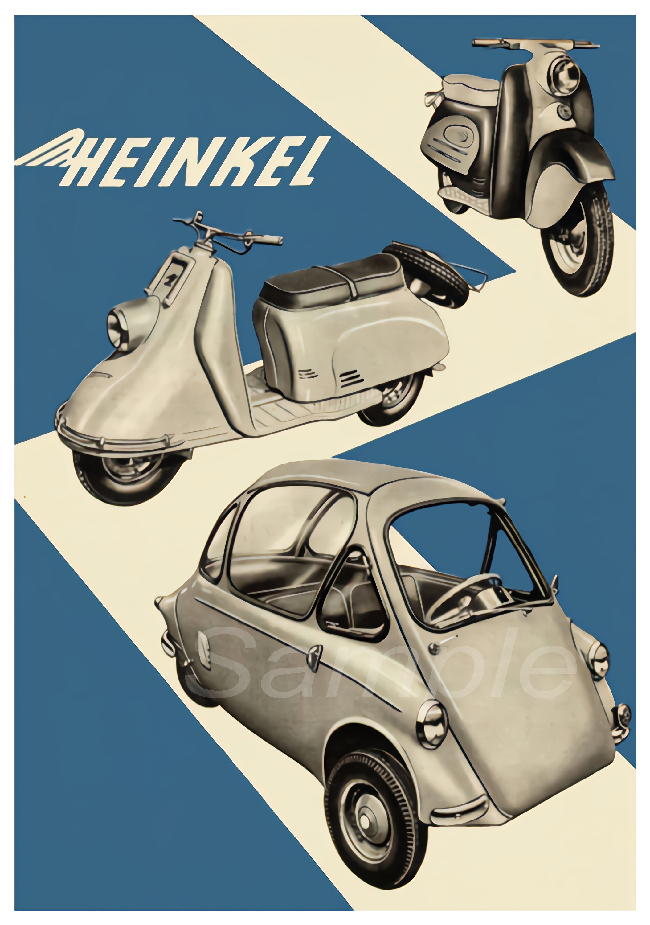 Ekspedient en gang Inhalere Vintage Heinkel Tourist Scooter and Bubble Car Advertising - Etsy