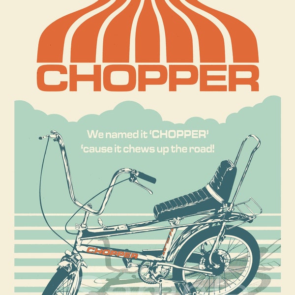 RC02 Vintage Raleigh Chopper Bicycle Advertising Poster Print