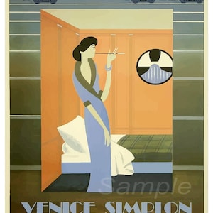 OE02 Plakat Vintage Venice Orient Express Railway Print