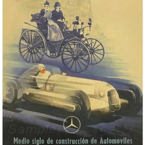 Vintage 1935 Mercedes Benz Advertising Poster Print