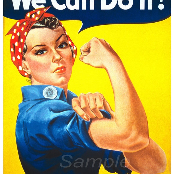 Vintage We Can Do It! War Poster Print