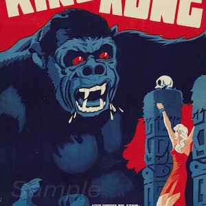 Vintage 1933 King Kong Film Poster Druck