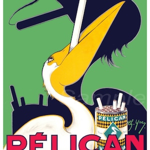 Vintage Pelican Cigarettes Advertising Poster Print