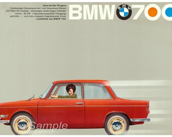 Vintage BMW 700 Advertising Poster Print