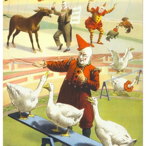 Vintage Barnum and Bailey Circus Advertising Poster Print