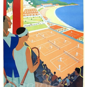 Impression d'affiche de tennis de Monte-Carlo vintage