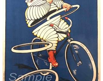 Vintage Michelin Tyres Advertising Poster Print