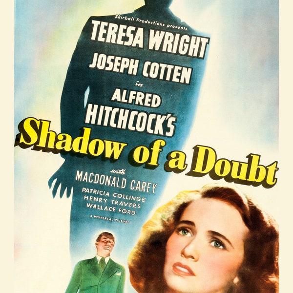 Vintage Shadow of A Doubt Movie Poster Print