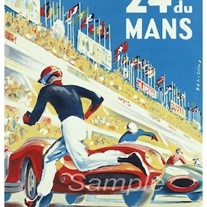 Vintage Le Mans 1959 Racing Posterdruck