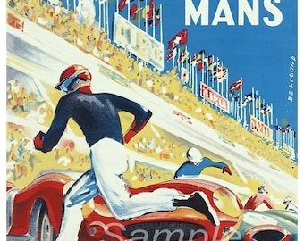 Vintage Le Mans 1959 Racing Poster Print