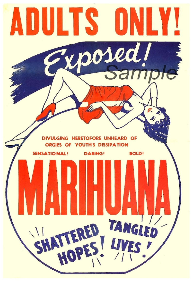 Reefer Madness 1950s Vintage Marijuana Adult Film Movie Poster A4 Art Reprint