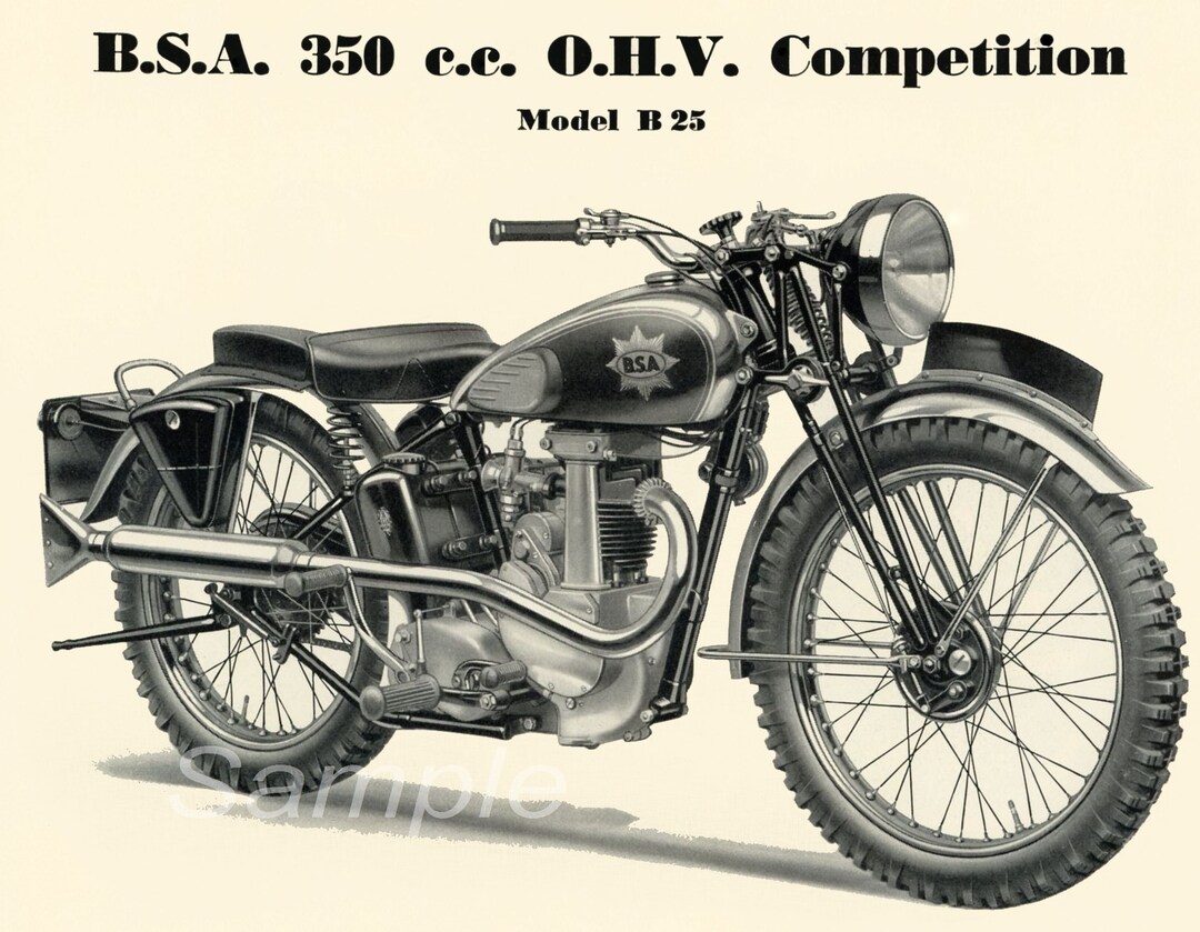 ヴィンテージ BSA 350 競技ポスタープリント - Etsy 日本