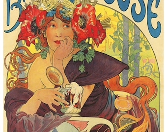 Vintage Bieres de la Meuse French Advertising Poster Print