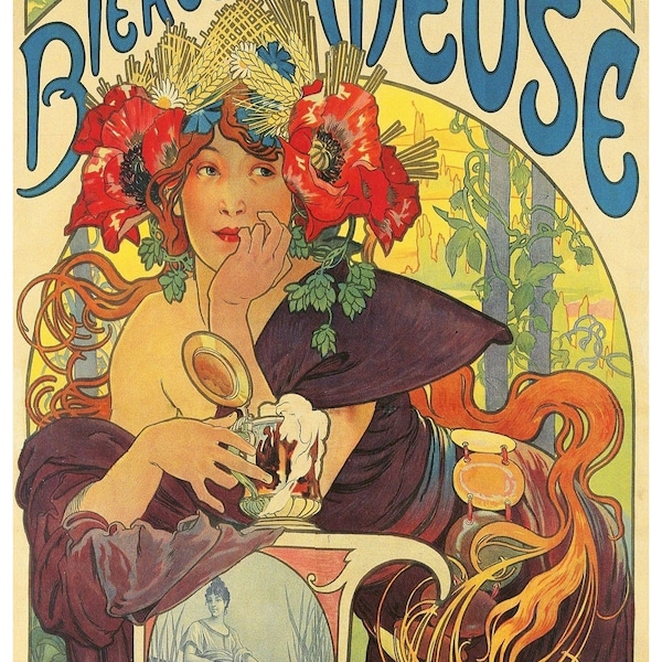 Vintage Bieres de la Meuse French Advertising Poster Print