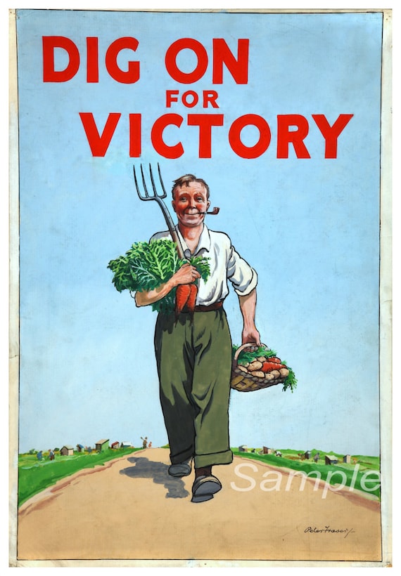 A2 Reprint World War Two Dig For Victory Poster A3
