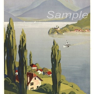 Vintage Lake Annecy Travel Poster Print