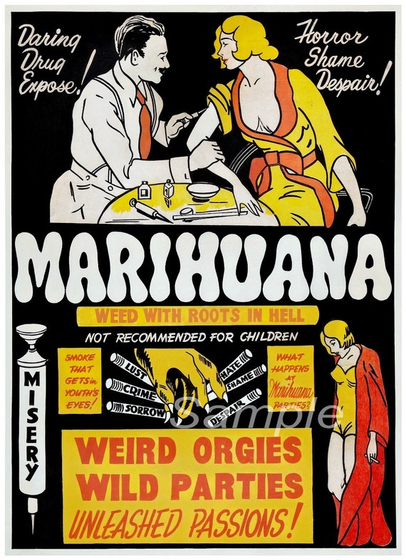 Vintage Adults Haschisch Marihuana Film Plakat A4 drucken