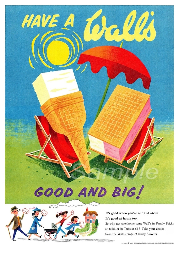 Vintage Have a Walls Ice Cream Advertising Poster Print