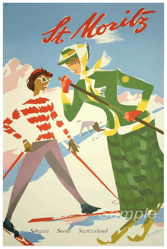 AS02 VINTAGE AUSTRIA SKIING SKI TRAVEL A4 POSTER PRINT