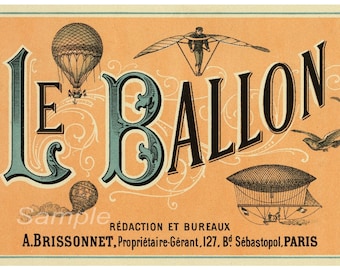 LB02 Vintage Le Ballon Hot Air Balloon Advertising Poster Print
