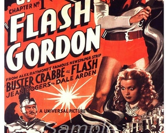 vintage Flash Gordon La planète du péril Affiche de film Imprimer