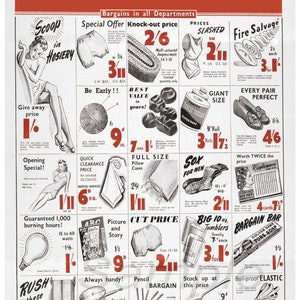 Vintage Wollstoff Werbung Poster Print
