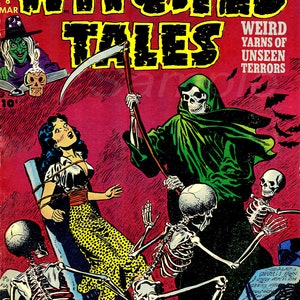 Vintage Hexen Märchen Comic Werbeposter Print