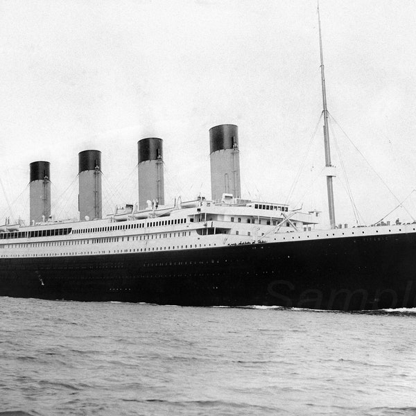 Vintage Titanic Departing Poster Print
